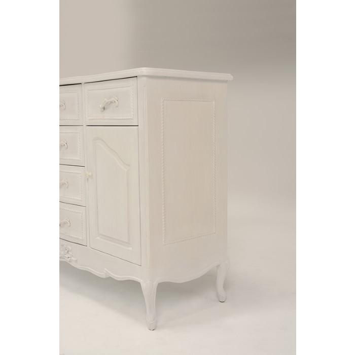 キャビネット ワイド 120cm幅 ハンプトン サイドボード 収納家具 チェスト 木製 猫脚 完成品 シャビー RCC-1362AW | HAGiHARA | 02