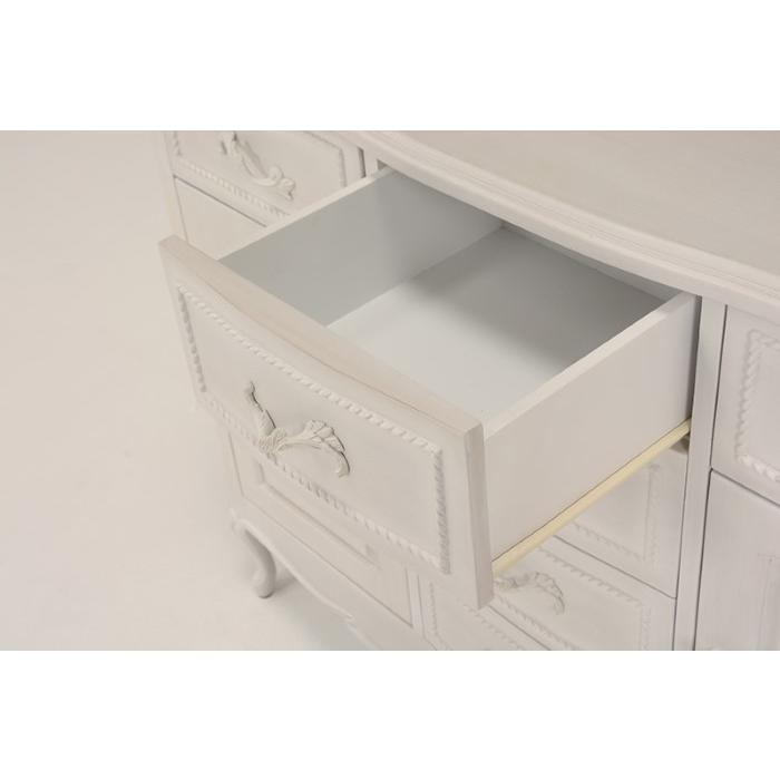 キャビネット ワイド 120cm幅 ハンプトン サイドボード 収納家具 チェスト 木製 猫脚 完成品 シャビー RCC-1362AW | HAGiHARA | 03