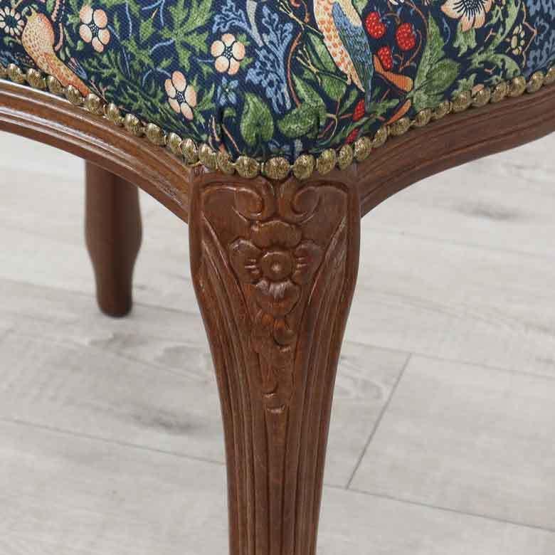 スツール おしゃれ いちご泥棒 木製 猫脚 イタリア 玄関 オットマン