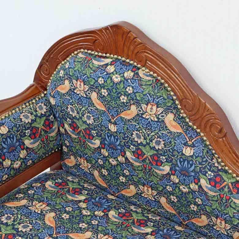 テレフォンベンチ おしゃれ いちご泥棒/青 木製 ベンチ 猫脚 イタリア