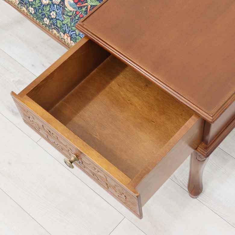 テレフォンベンチ おしゃれ いちご泥棒/青 木製 ベンチ 猫脚 イタリア