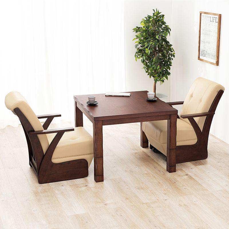 ダイニングこたつテーブル 2人用 おしゃれ 90cm ハイタイプ 4