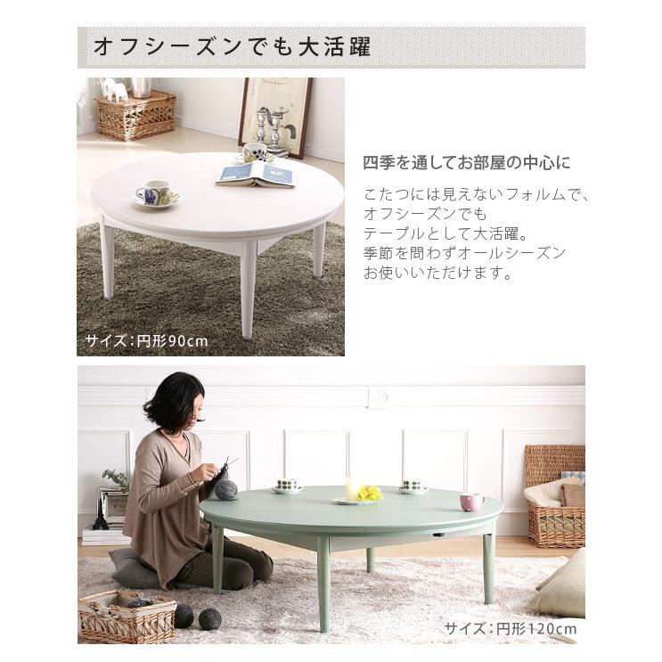 コタツ速見表 白 円型 90 北欧