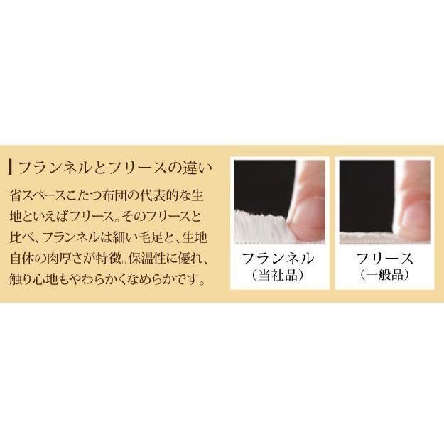 コタツ布団 ハイタイプ 長方形 おしゃれ はっ水リバーシブル 252×222 省スペース 90×60こたつ用_12