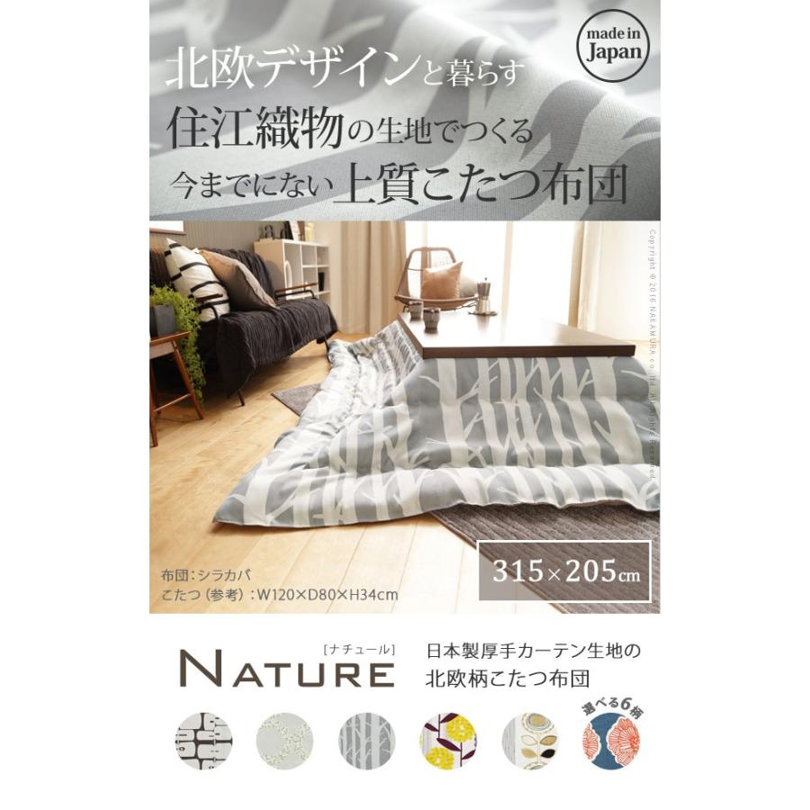 (タイムセール中) こたつ掛け布団 長方形 315×205cm 日本製厚手カーテン生地の北欧柄こたつ布団 おしゃれ_4