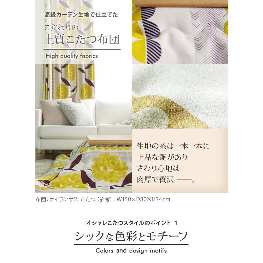 (タイムセール中) こたつ掛け布団 長方形 315×205cm 日本製厚手カーテン生地の北欧柄こたつ布団 おしゃれ_5