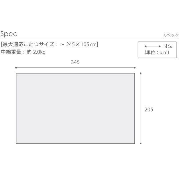 こたつ掛け布団 長方形 345×205cm 日本製厚手カーテン生地の北欧柄こたつ布団 おしゃれ