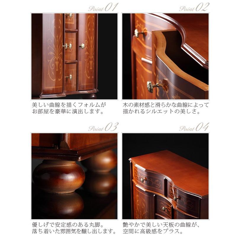 輸入家具 おしゃれ 丸脚リビングキャビネット アンティーク風_7