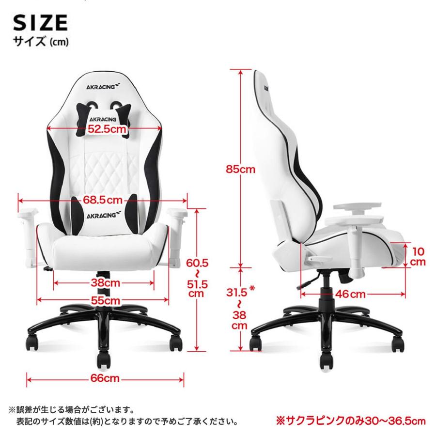 AKRacing ゲーミングチェア PINON ブルー ピンク ホワイト 白の画像