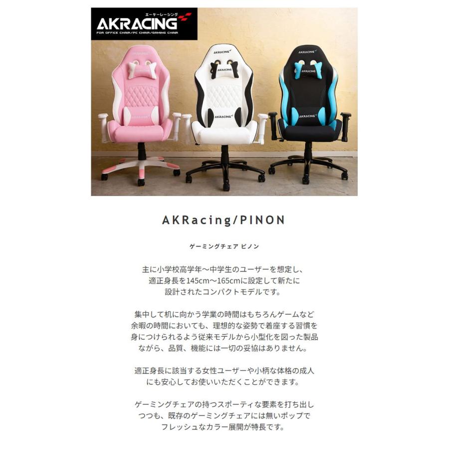 AKRacing ゲーミングチェア PINON ブルー ピンク ホワイト 白の画像