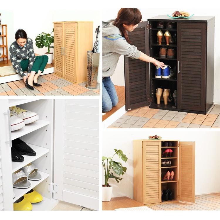 (ひと休み大売り出し中) 靴箱 格好のいい 通気性人並み外れたルーバー式シューズボックス席 幅60糎・単品 サボ箱・入り口・入口納める