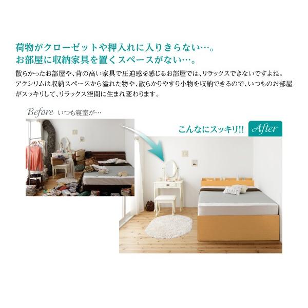 (タイムセール中) (お客様組立) 日本製大容量収納付きチェストベッド シングルベッド フレームのみ_16