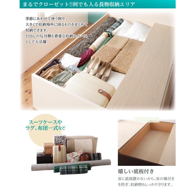(タイムセール中) (お客様組立) 日本製大容量収納付きチェストベッド シングルベッド フレームのみ_9
