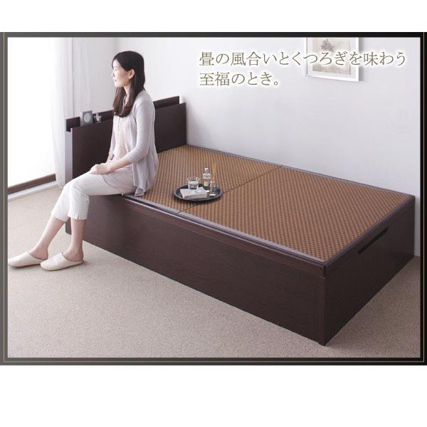 (組立設置)美草・日本製 跳ね上げ式ベッド シングル 畳ベッド 大容量収納 グランド