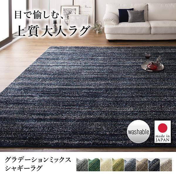 (タイムセール中) シャギーラグ 円形 直径200cm(サークル) グラデーションミックスシャギーラグ_1
