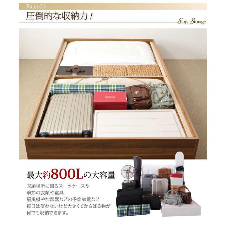 シングルサイズベッド ベッドフレームのみ 大容量 深型/ホコリよけ床板 組立付き_3