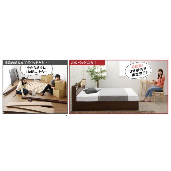 (タイムセール中) ベッド セミダブル マットレス付き ポケットコイル 収納付きベッド ホワイト 白