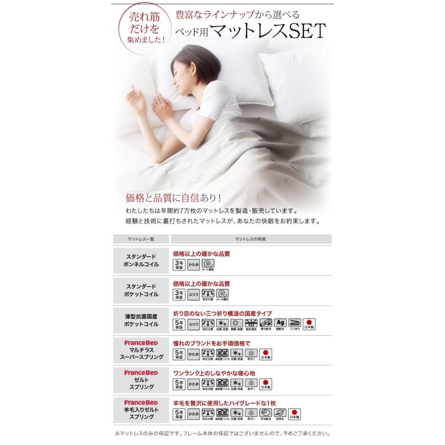 組立設置付 セミダブルベッド 連結ベッド マットレス付き スタンダードポケットコイル セミダブル