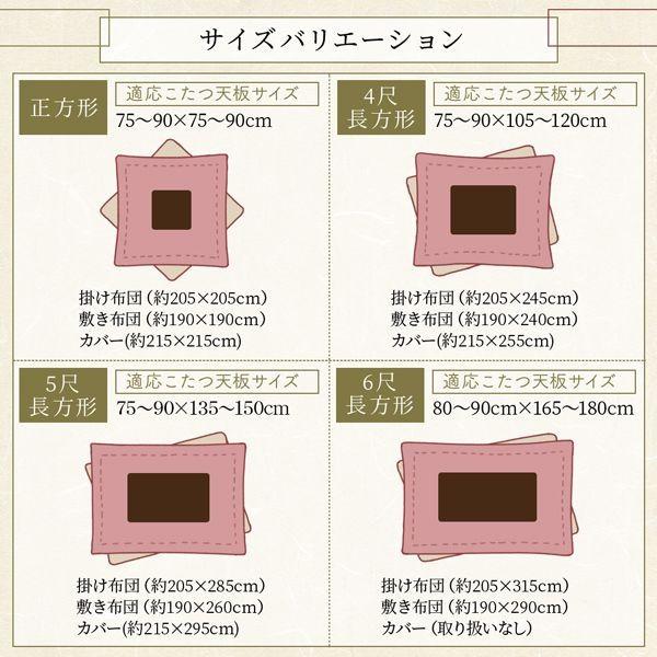 (タイムセール中) こたつ布団セット 長方形 90×150 おしゃれ ふっくら綿入り うさぎ和柄_14