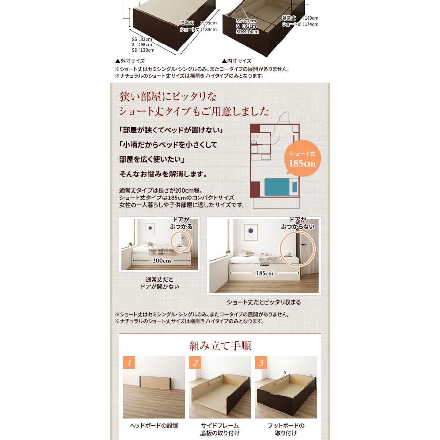 (タイムセール中) 跳ね上げ収納ベッド ショート丈シングル マットレス付き 日本製薄型ポケットコイル 縦開き/ハイタイプ深さ44cm ヘッドレス お客様組立_10