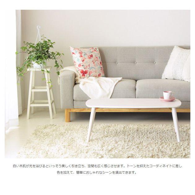 リビングテーブル おしゃれ 折りたたみ 90cm 棚なし ホワイト_7