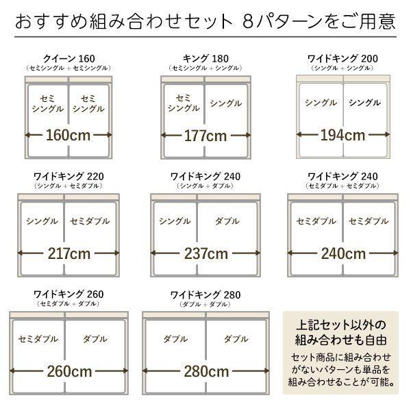 ローベッド キングサイズベッド（SS+S） マットレス付き ボンネルコイルマットレス付き ブラウン LED照明コンセント宮棚付き 連結ベッド_14