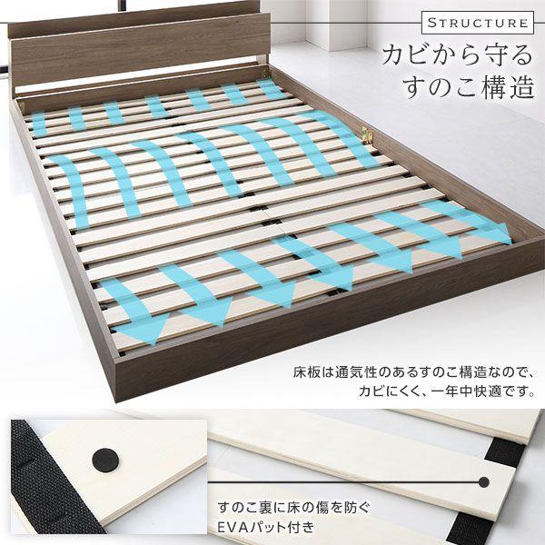 ローベッド ダブルベッド マットレス付き ボンネルコイルマットレス付き_17