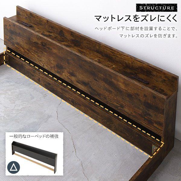 ダブルベッド マットレス付き ボンネルコイル ローベッド すのこ_10