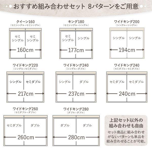 (タイムセール中) 連結ベッド 2台セット WK200(シングル+シングル) マットレス付き 2層ポケットコイル ローベッド_1