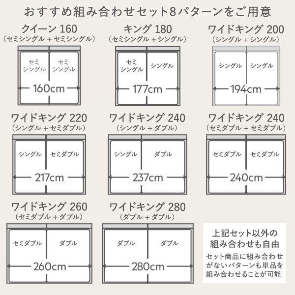 (タイムセール中) ワイドキングサイズベッド ワイドキング200(S+S) マットレス付き LED照明付き 2層ポケットコイル 連結_1