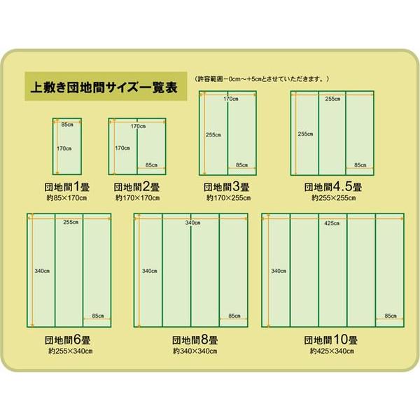 (タイムセール中) い草ラグ 団地間3畳 約170×255cm おしゃれ 国産_15