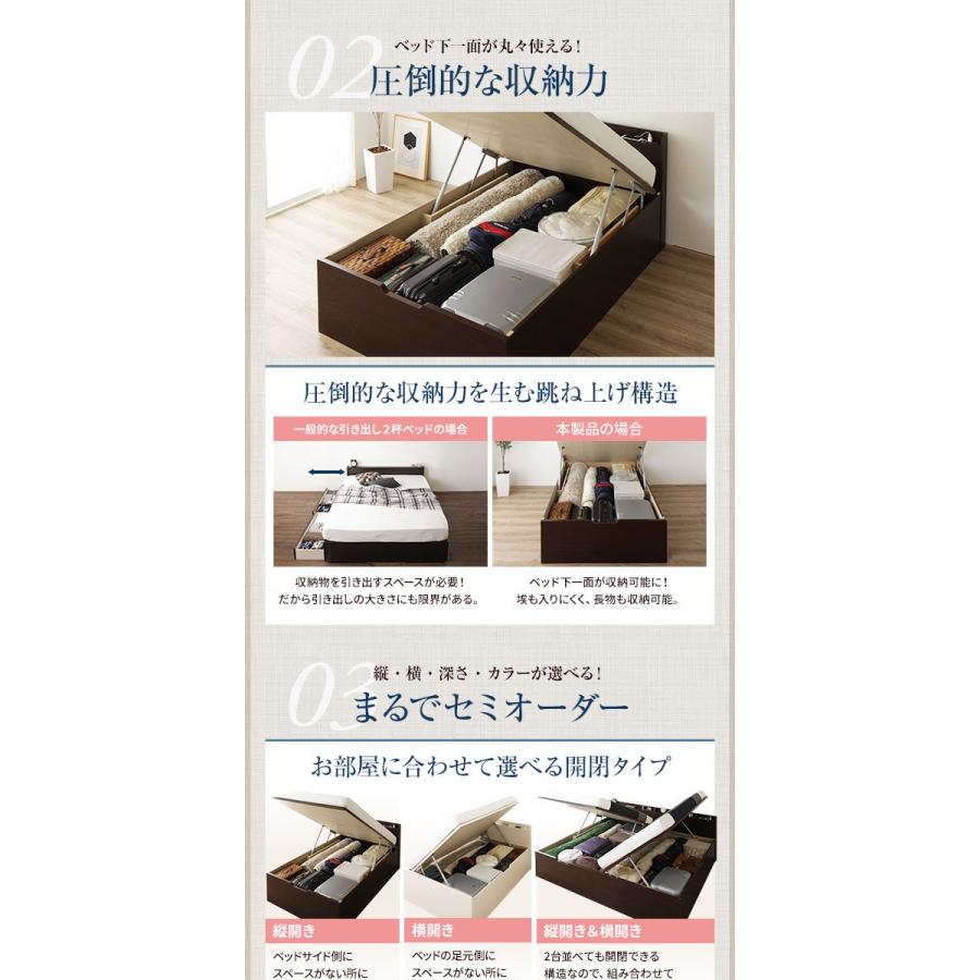 新しい購入体験 (SALE) (お客様組立) 跳ね上げ式ベッド セミシングル ベッドフレームのみ 通常丈 横開き/ロータイプ深さ30cm