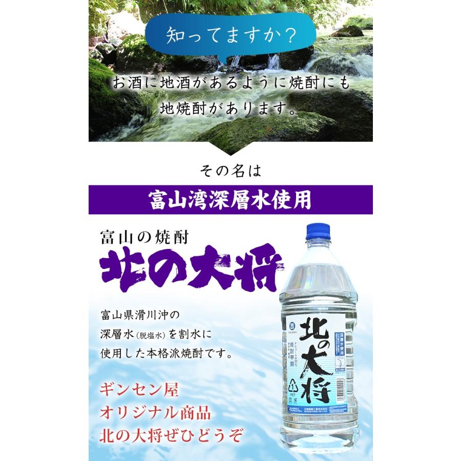 富山の焼酎 20% 北の大将 4L 1ケース(4本) 焼酎甲類 同梱不可 業務用向け 焼酎甲類|hokurikuhakko|02