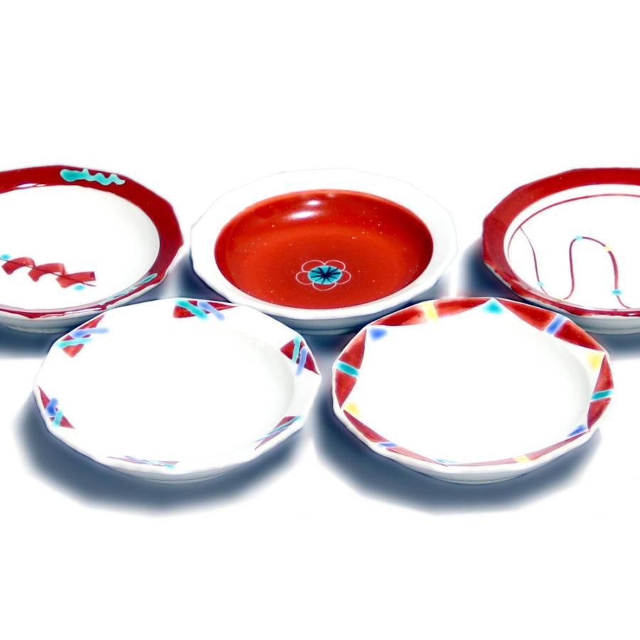 九谷焼 3号小皿揃（5枚セット）赤絵絵変わり : 北山堂 - 通販 - Yahoo