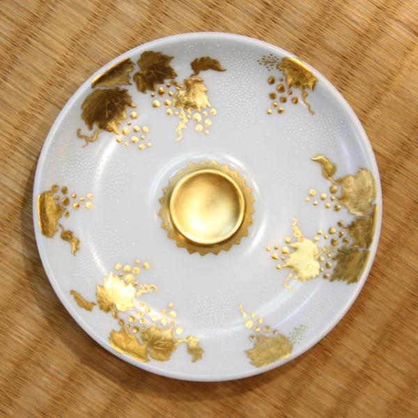 九谷焼 仲田錦玉 九谷焼デミタスコーヒー碗皿（カップ＆ソーサー）白粒