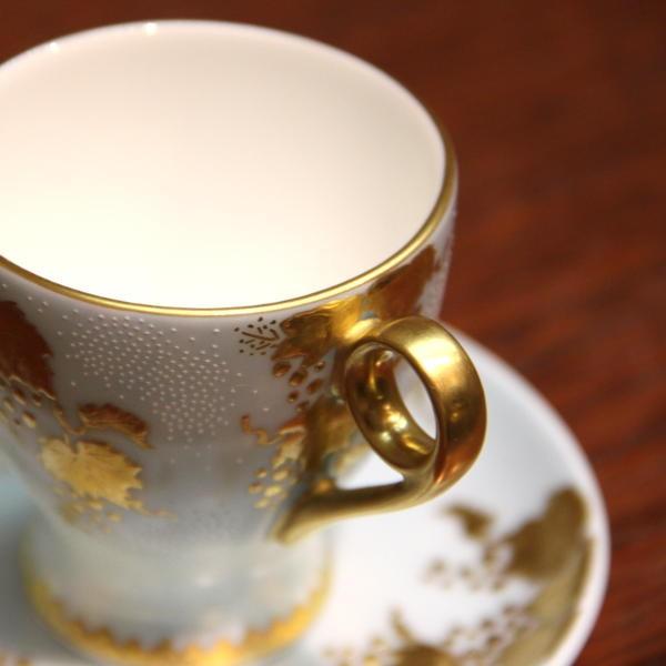 九谷焼 仲田錦玉 九谷焼デミタスコーヒー碗皿（カップ＆ソーサー）白粒