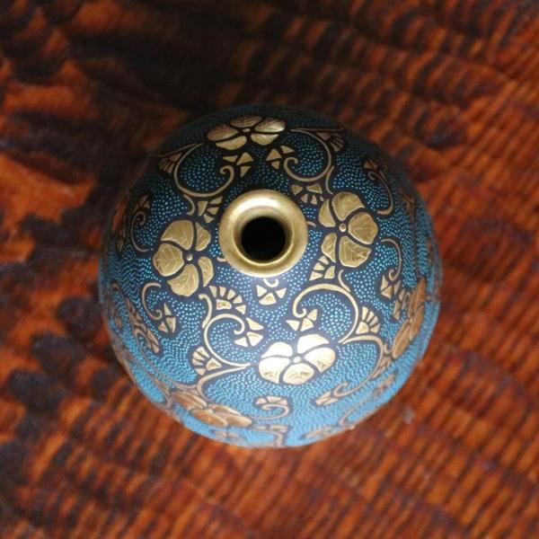 仲田錦玉 九谷焼3.6号花瓶 渦打青粒盛金蔦文唐草 : 北山堂 - 通販