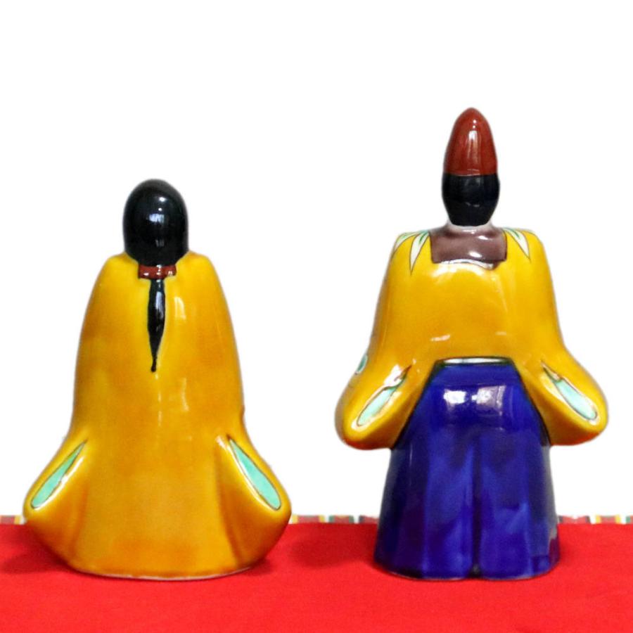 九谷焼ひな人形 清章6.5号立雛人形 青九谷松竹梅