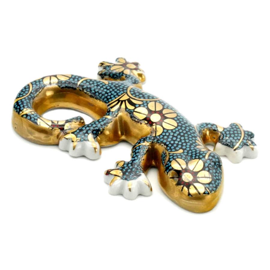 九谷焼 九谷焼ヤモリ 家守 青粒（しっぽ右巻き）YA-09 : 北山堂 - 通販