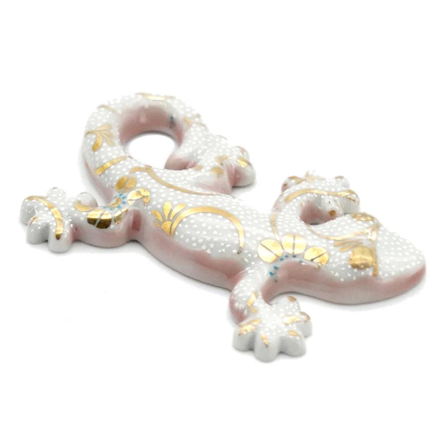 九谷焼 九谷焼ヤモリ 家守 白粒（しっぽ左巻き）YA-10 : 北山堂 - 通販