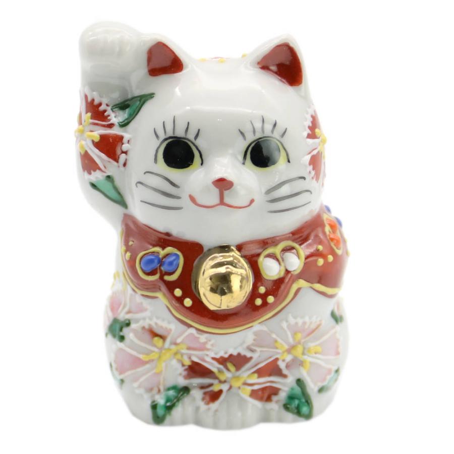 九谷焼 招き猫（右手金運招き猫）2号なでしこ : 北山堂 - 通販 - Yahoo