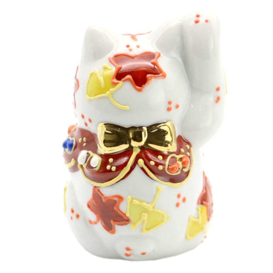 九谷焼 招き猫（右手金運招き猫）2号紅葉＆銀杏 : 北山堂 - 通販