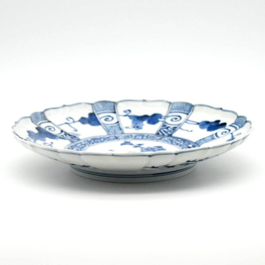 九谷焼 山本長左【宮内庁御用達】九谷焼7.5号皿（大皿）青華宝珠唐草