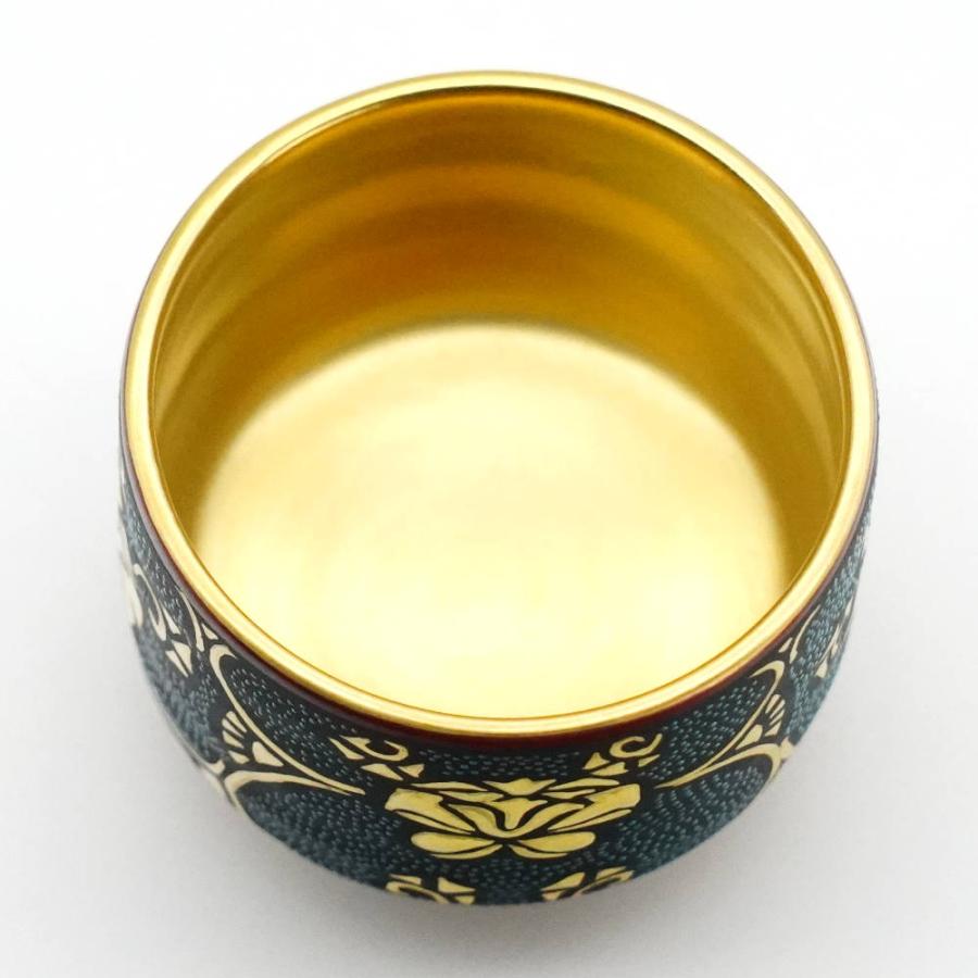 仲田錦玉 青粒唐草酒杯　金彩 仲田錦玉 青粒唐草酒杯 金彩 （酒盃 盛金鉄線唐草文 青粒 / 仲田
