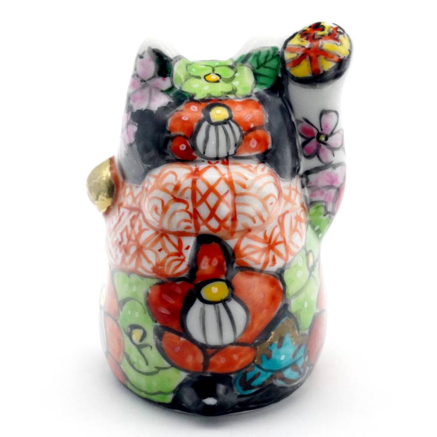 九谷焼 招き猫（右手金運招き猫）2.5号花詰 : 北山堂 - 通販 - Yahoo