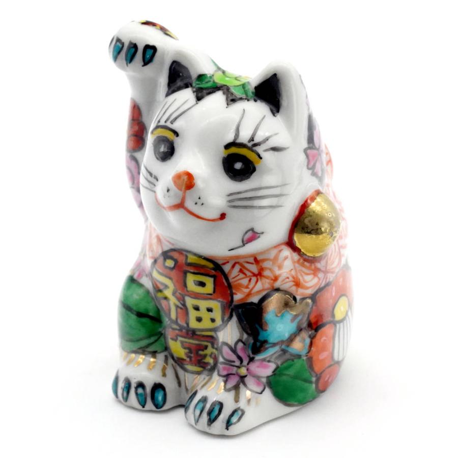 九谷焼 招き猫（右手金運招き猫）2.5号花詰 : 北山堂 - 通販 - Yahoo