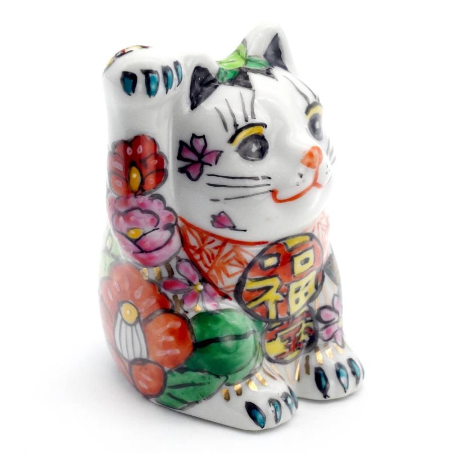 九谷焼 招き猫（右手金運招き猫）2.5号花詰 : 北山堂 - 通販 - Yahoo