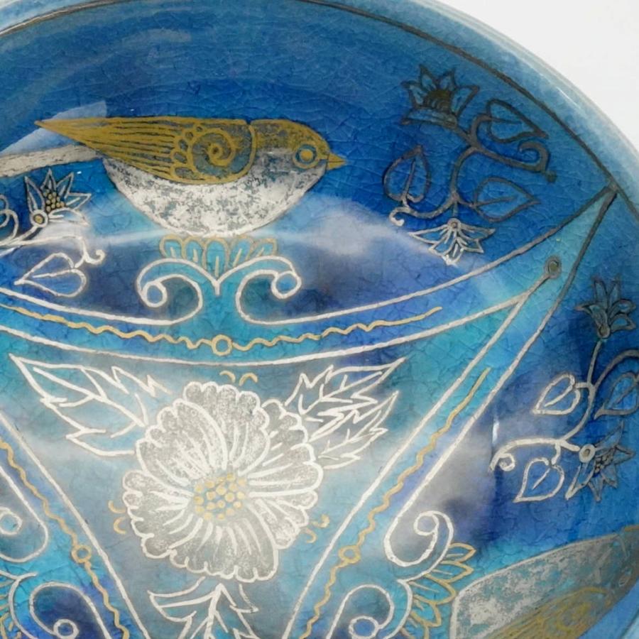 九谷焼　陶版　苧野憲夫（あさののりお）　フクロウ絵画 苧野憲夫 九谷焼6号鉢 小鳥 九谷焼 陶版 苧野憲夫（あさののりお