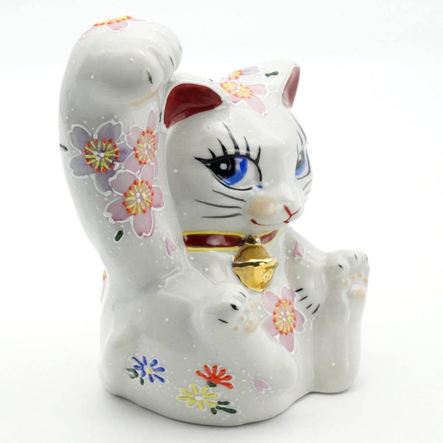 九谷焼 招き猫（右手金運招き猫）4.5号太腕 桜 : 北山堂 - 通販