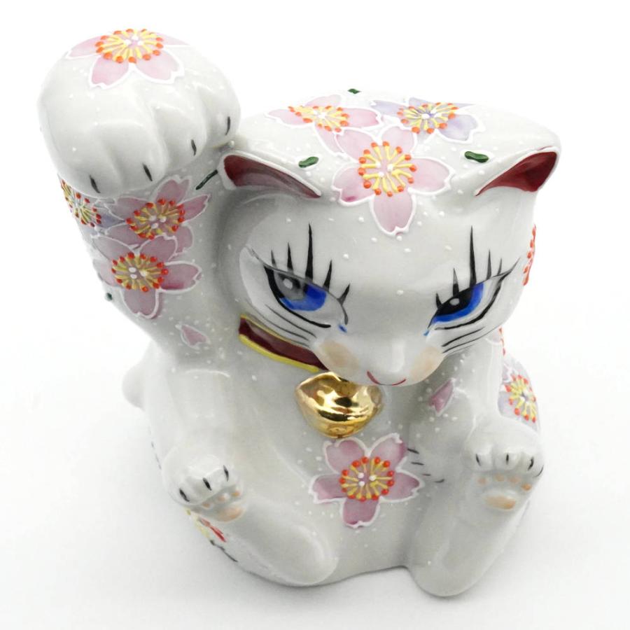 九谷焼 招き猫（右手金運招き猫）4.5号太腕 桜 : 北山堂 - 通販